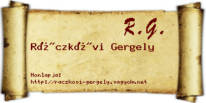 Ráczkövi Gergely névjegykártya